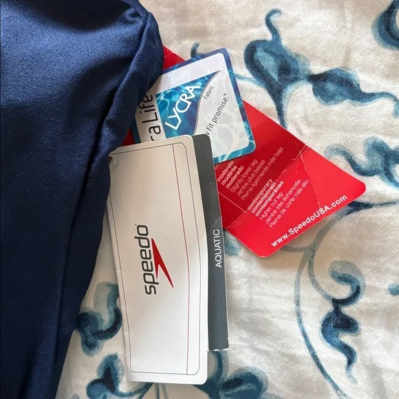 Speedo Nautical Navy One-Piece Swimsuit Size 12 - Picture 6 of 8